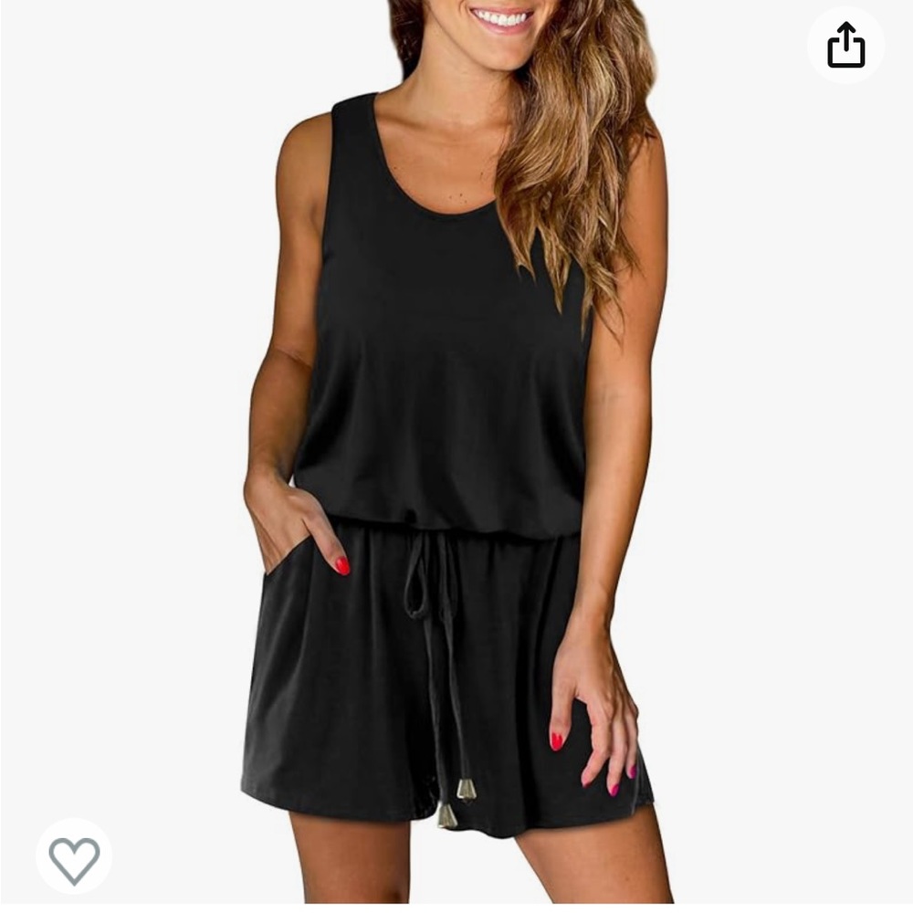 Black romper with pockets and cinch waist NWT